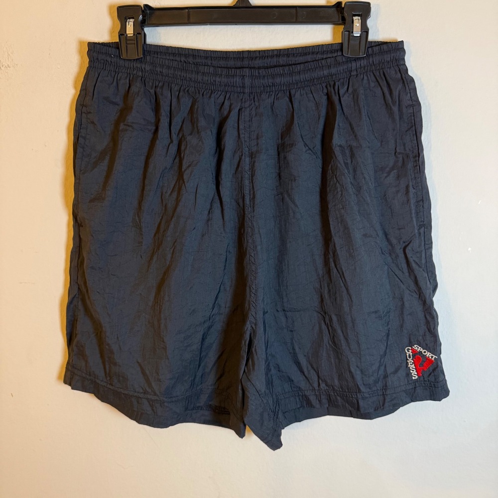 Vintage Guess Sport Mens Black Nylon Athletic Shorts 90s XL 8482234 USA Fabric